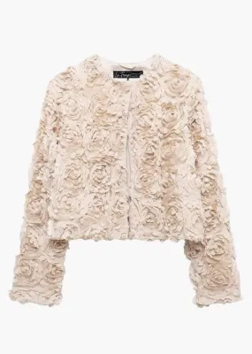 Naira Petal Pattern Cropped Jacket