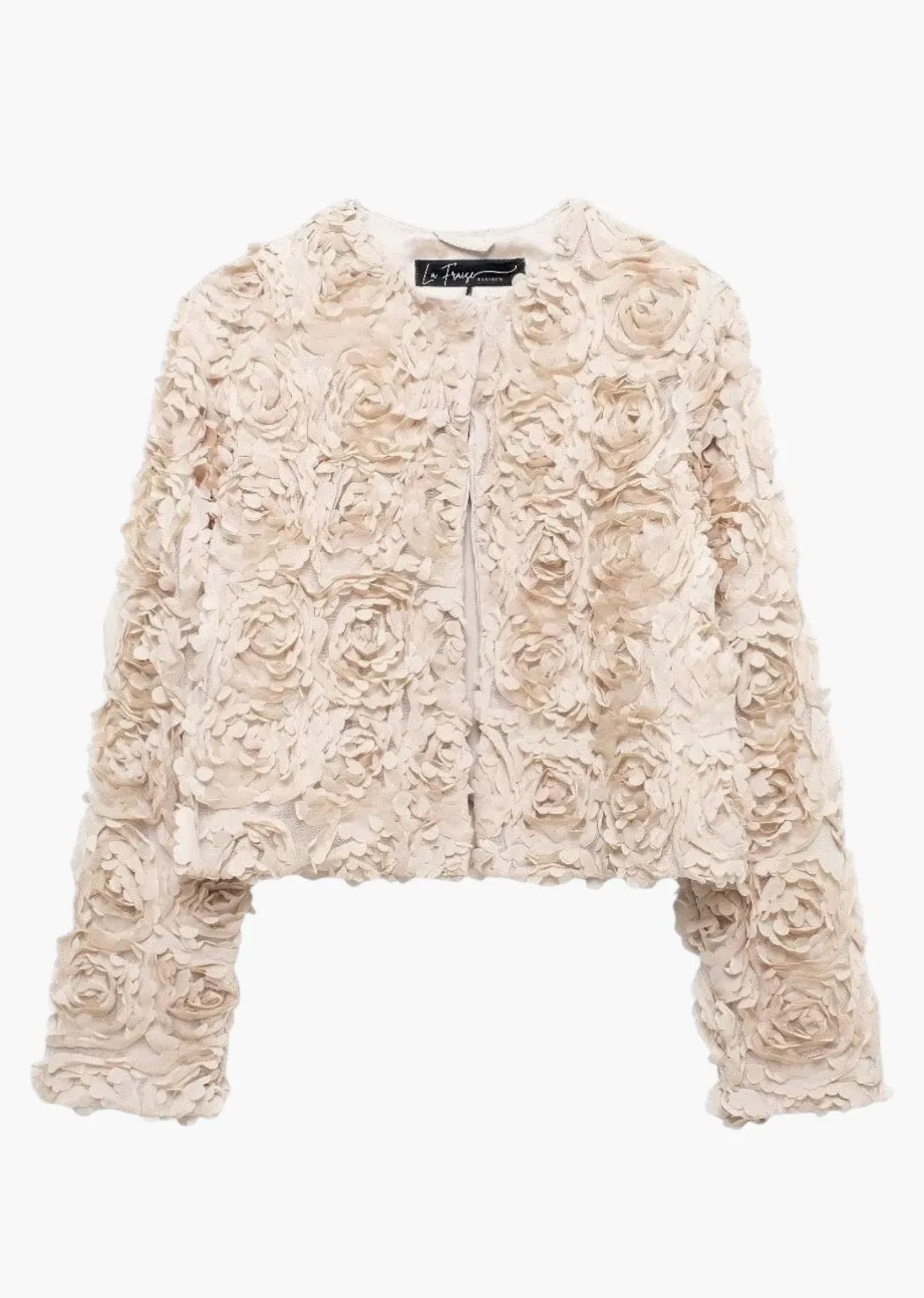 Naira Petal Pattern Cropped Jacket