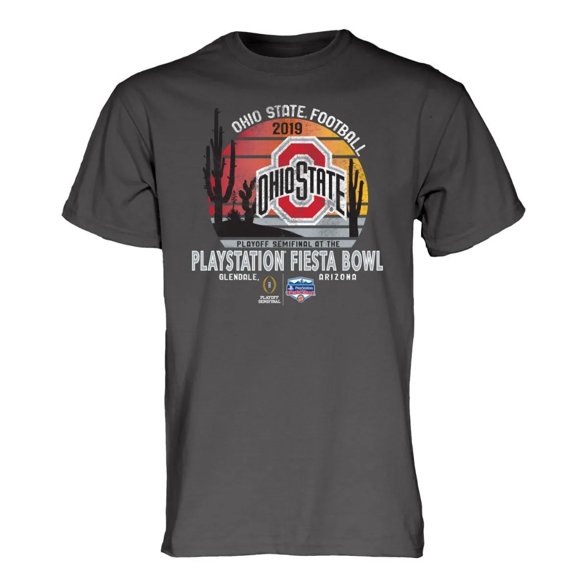 Ohio State Buckeyes 2019 CFP PlayStation Fiesta Bowl "Head South" Gray T-Shirt