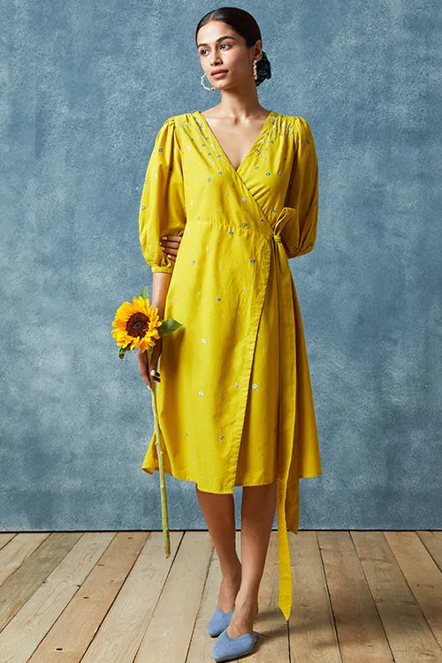 Okhai 'Warm Delight' Hand Embroidered Pure Cotton Dress