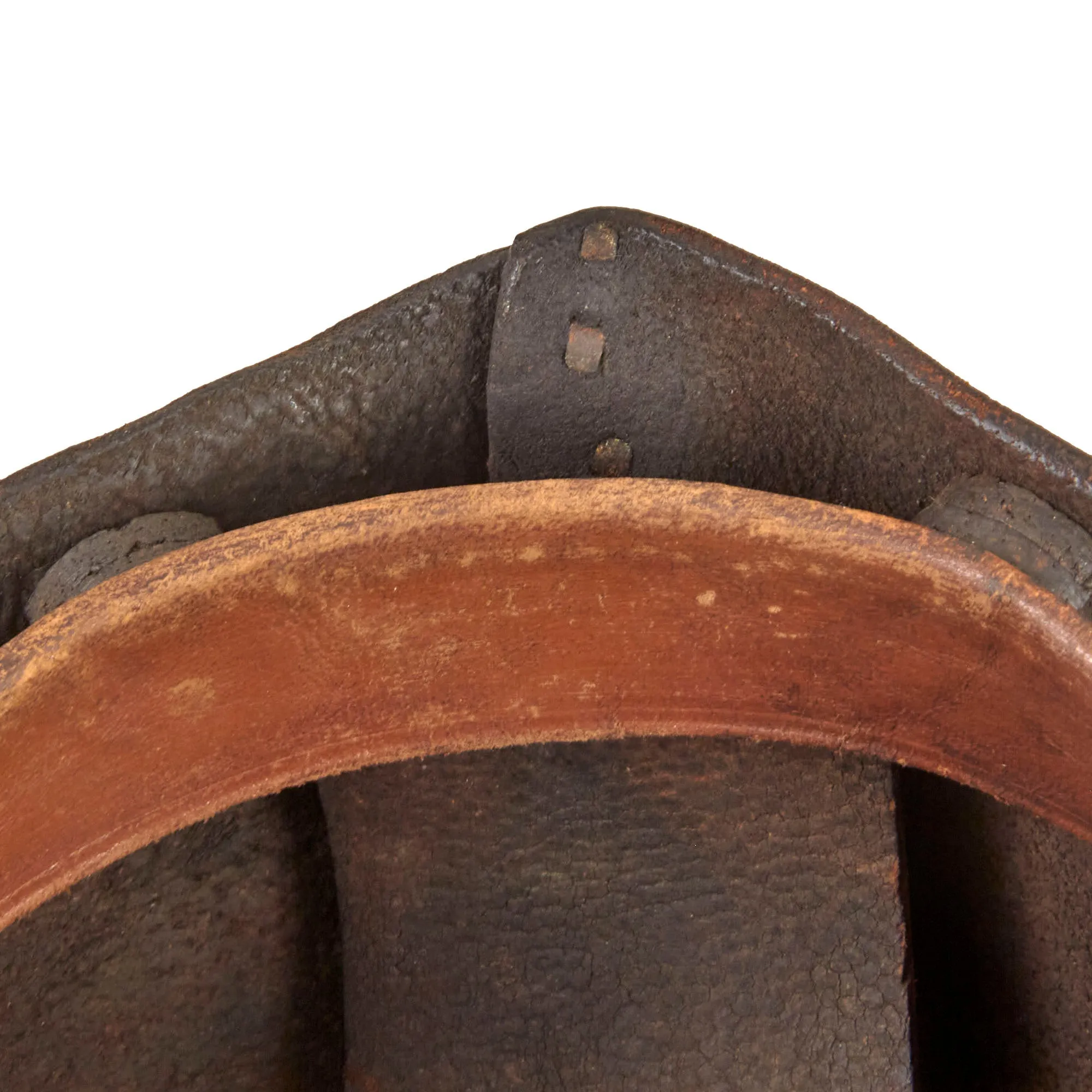 Original British WWI Rare “Leather Tanker Helmet of 1916” Complete With Liner and Chinstrap