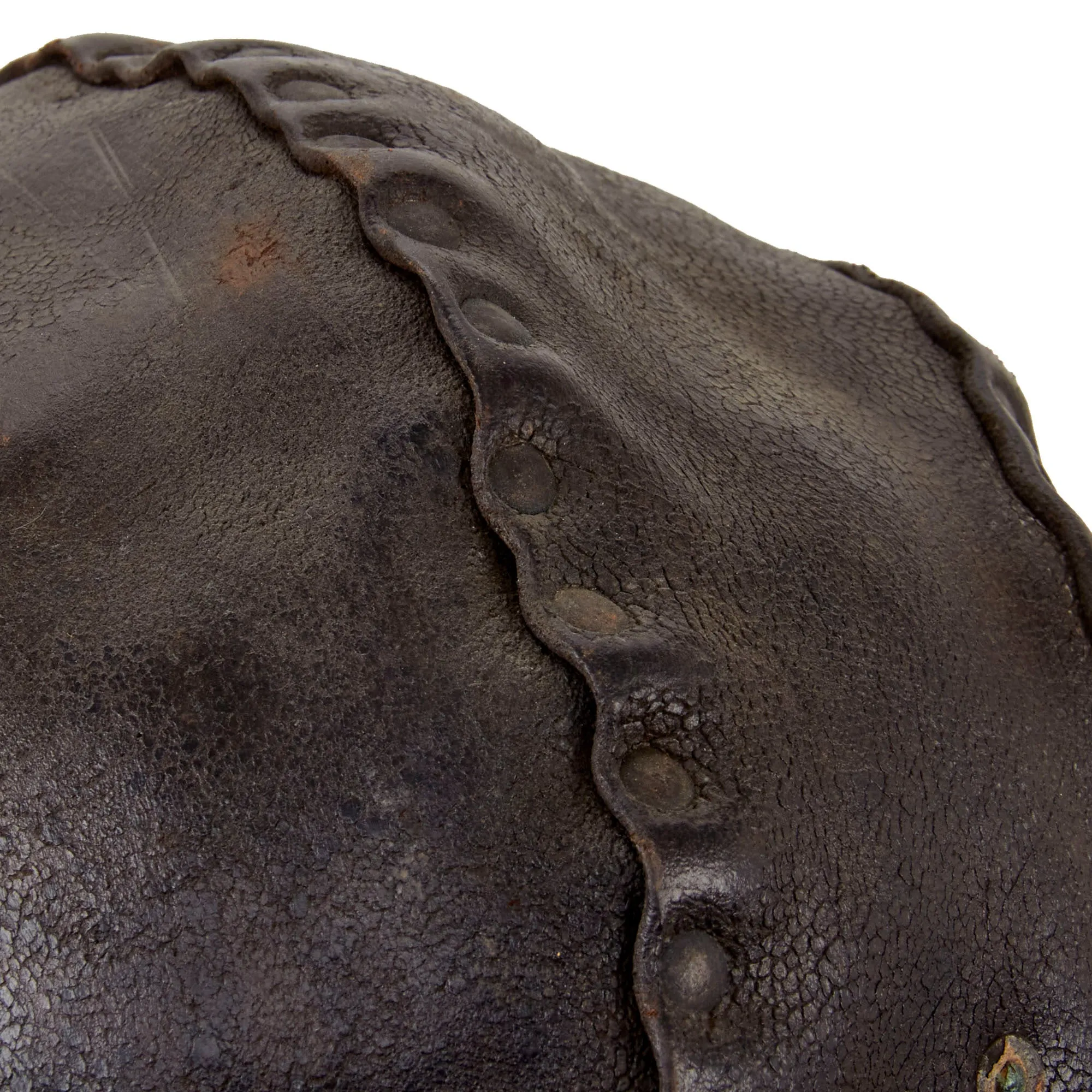 Original British WWI Rare “Leather Tanker Helmet of 1916” Complete With Liner and Chinstrap