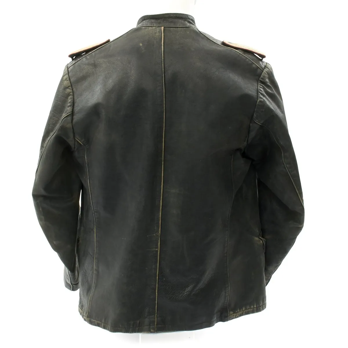 Original German WWII Panzer Officer Black Leather Jacket