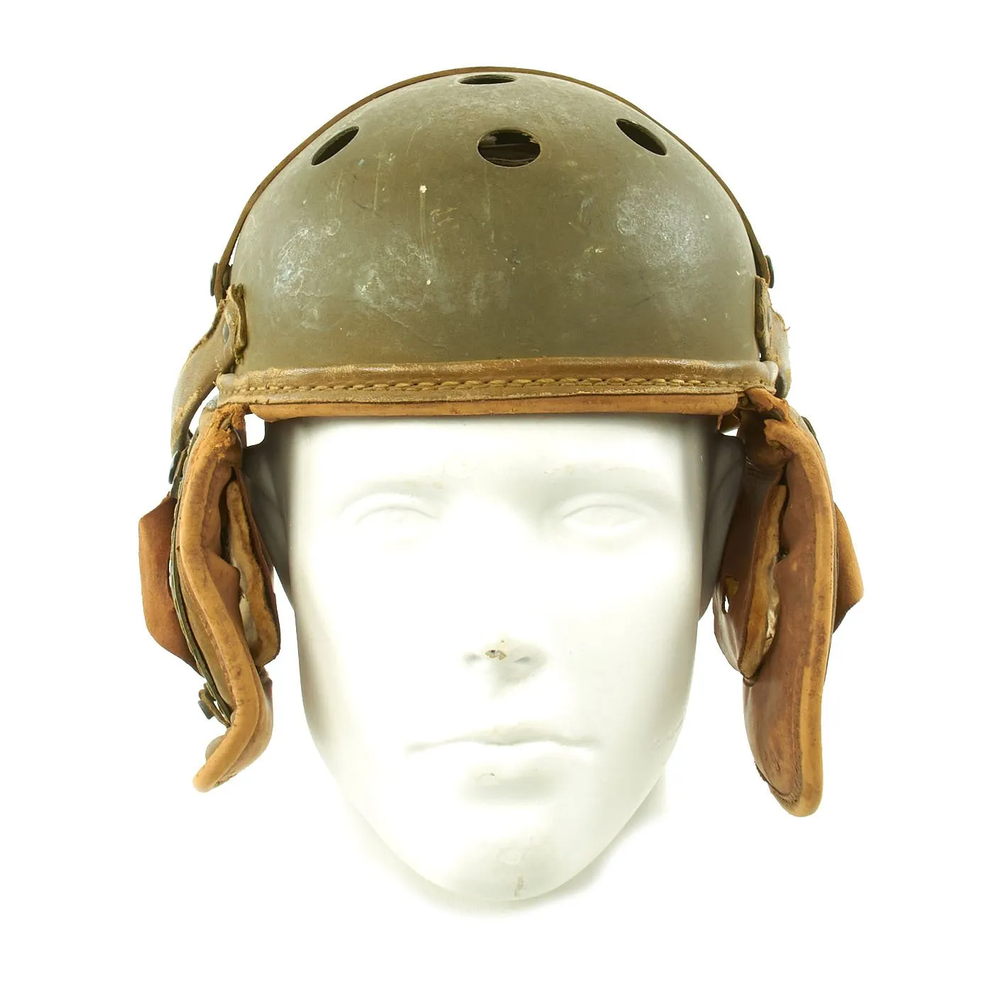 Original U.S. WWII Experimental T19E1 Tank Crew Helmet Liner with Chinstrap