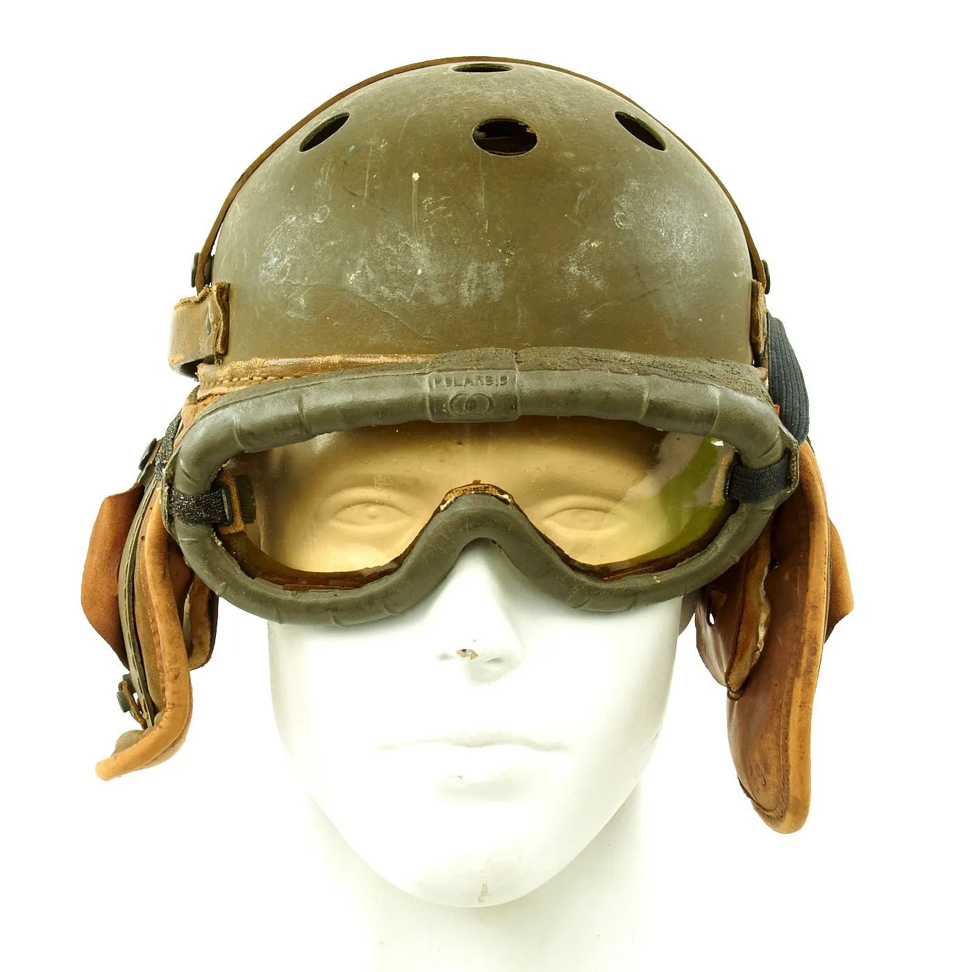 Original U.S. WWII Experimental T19E1 Tank Crew Helmet Liner with Chinstrap