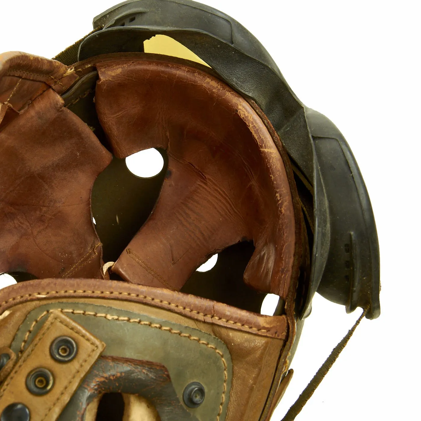 Original U.S. WWII M38 Tanker Helmet by A.G. Spalding & Bros. with M-1944 Polaroid Goggles - Size 7 1/8