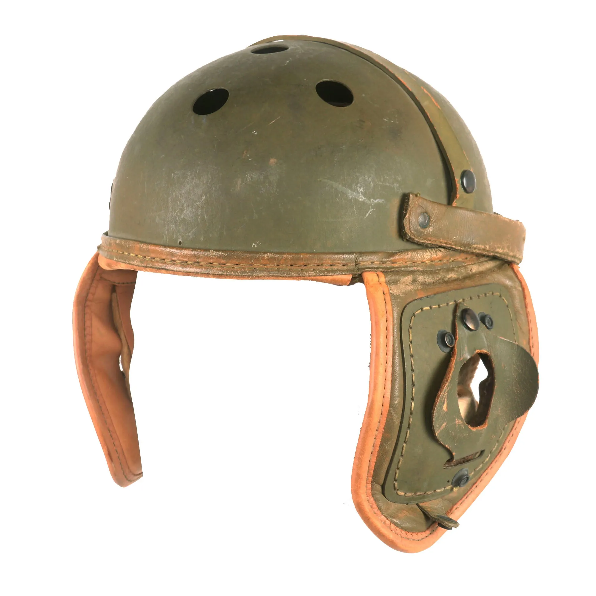 Original U.S. WWII M38 Tanker Helmet by Rawlings Manufacturing Co - Size 7