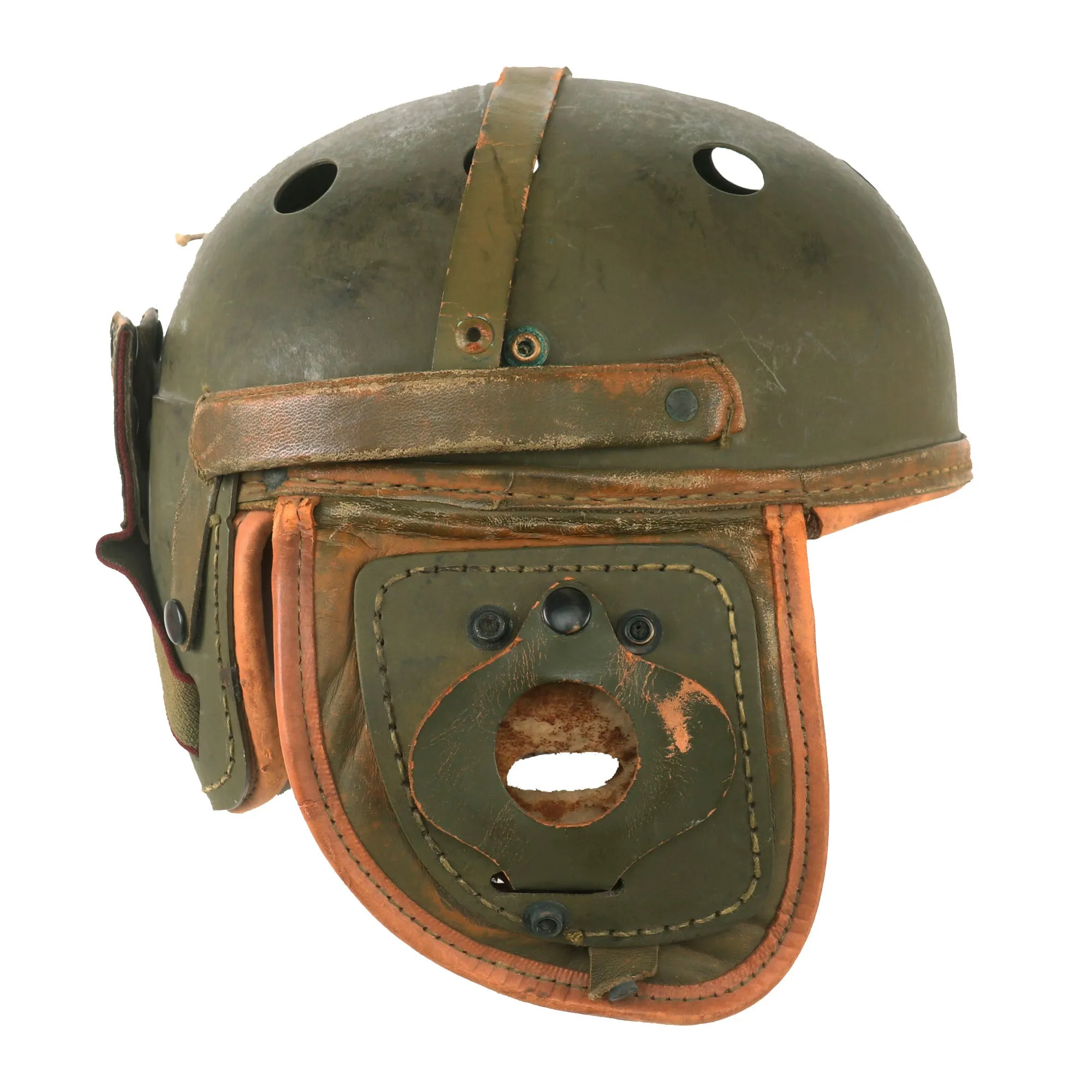 Original U.S. WWII M38 Tanker Helmet by Rawlings Manufacturing Co - Size 7