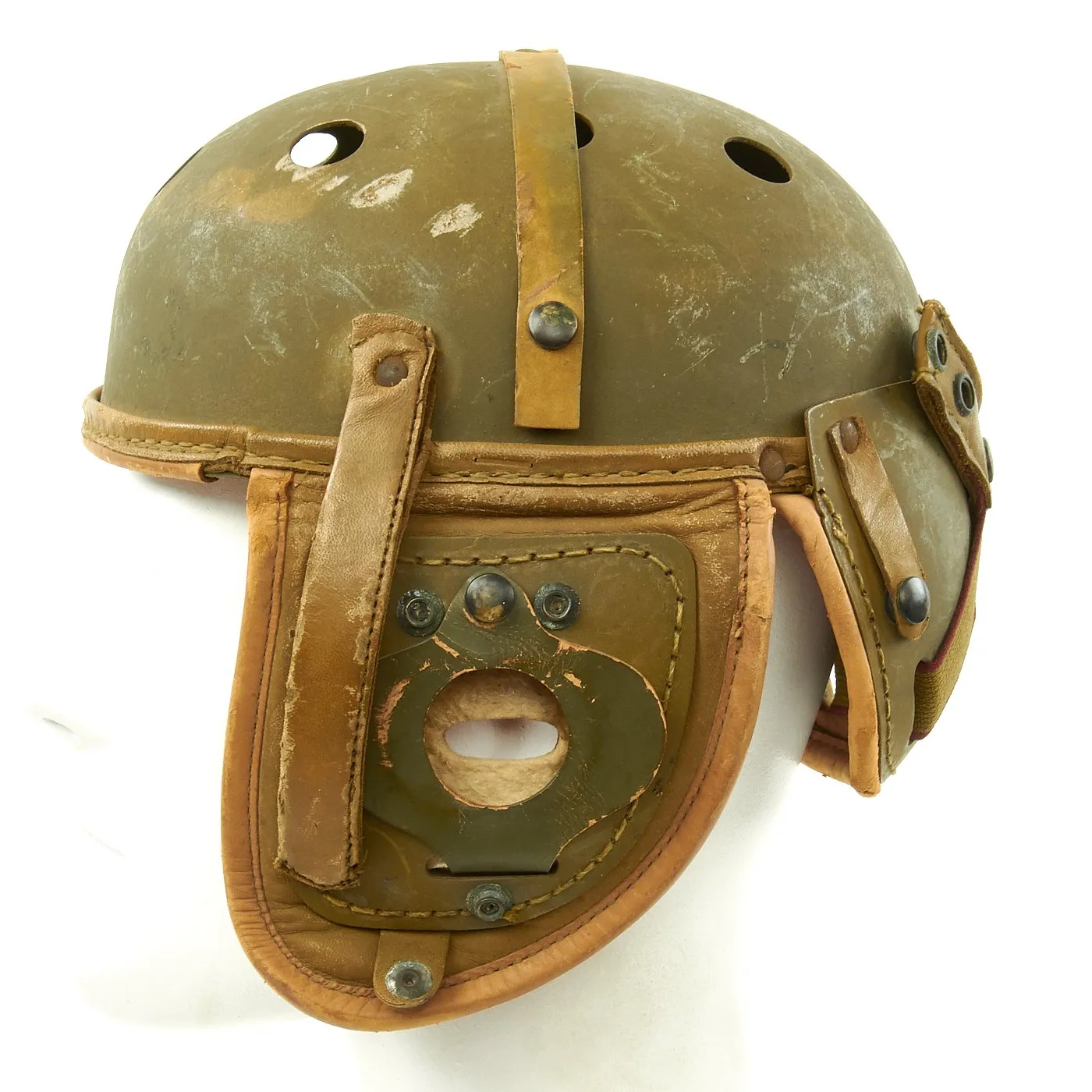 Original U.S. WWII M38 Tanker Helmet by Rawlings - Size 7 1/4