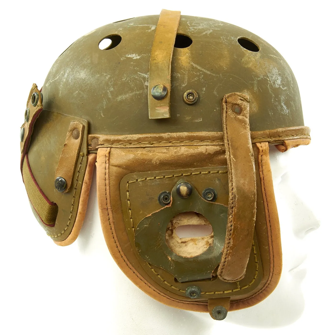 Original U.S. WWII M38 Tanker Helmet by Rawlings - Size 7 1/4