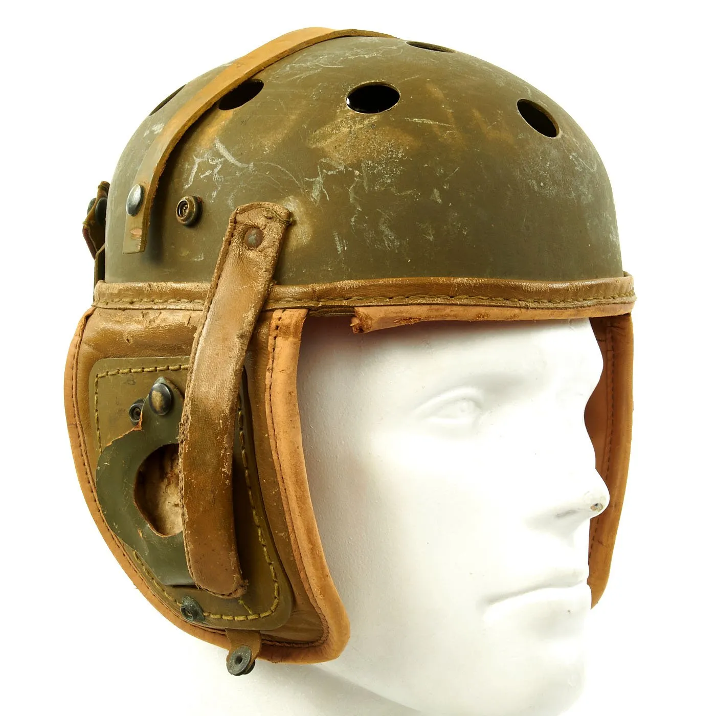 Original U.S. WWII M38 Tanker Helmet by Rawlings - Size 7 1/4