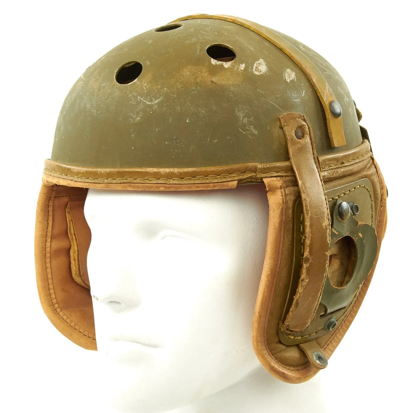 Original U.S. WWII M38 Tanker Helmet by Rawlings - Size 7 1/4