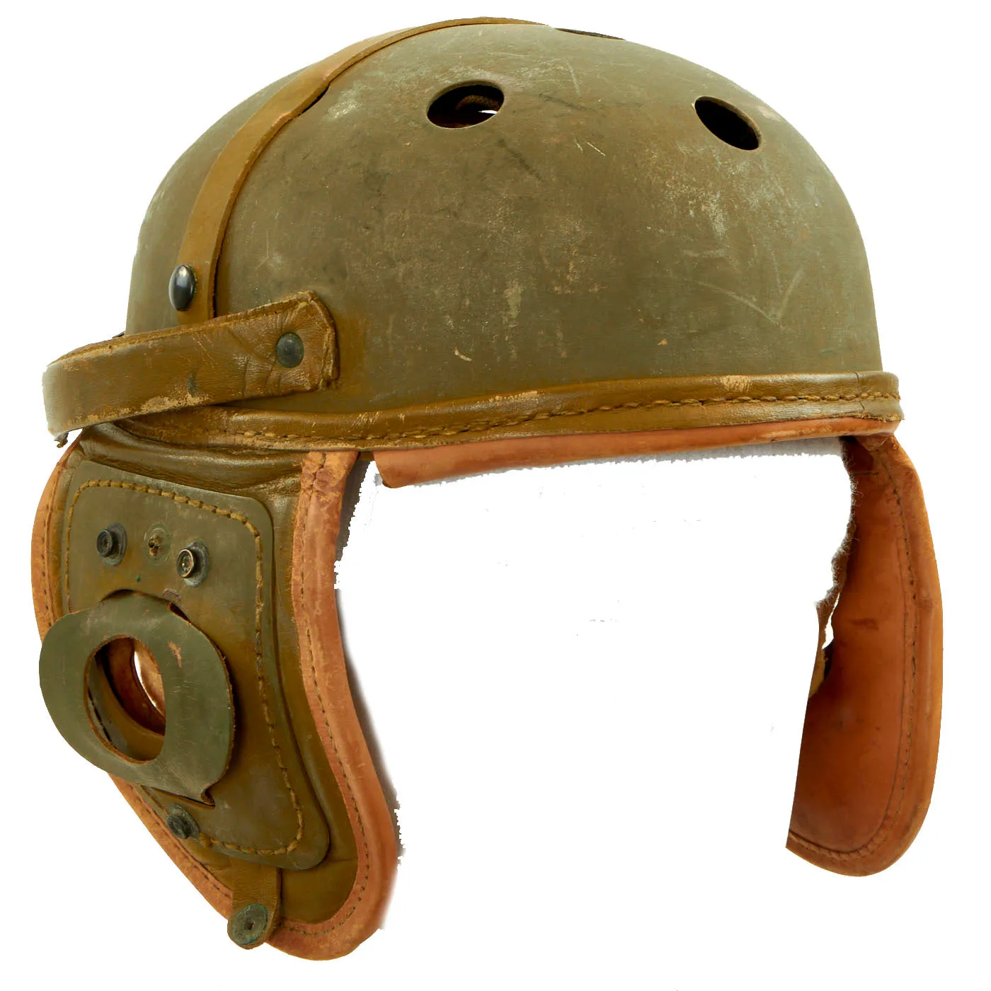 Original U.S. WWII M38 Tanker Helmet by Rawlings - Size 7 3/8