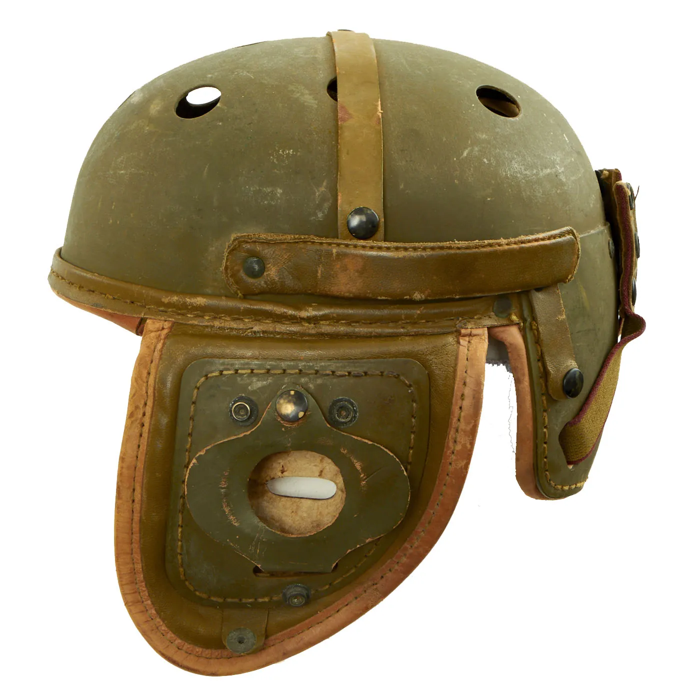 Original U.S. WWII M38 Tanker Helmet by Rawlings - Size 7 3/8