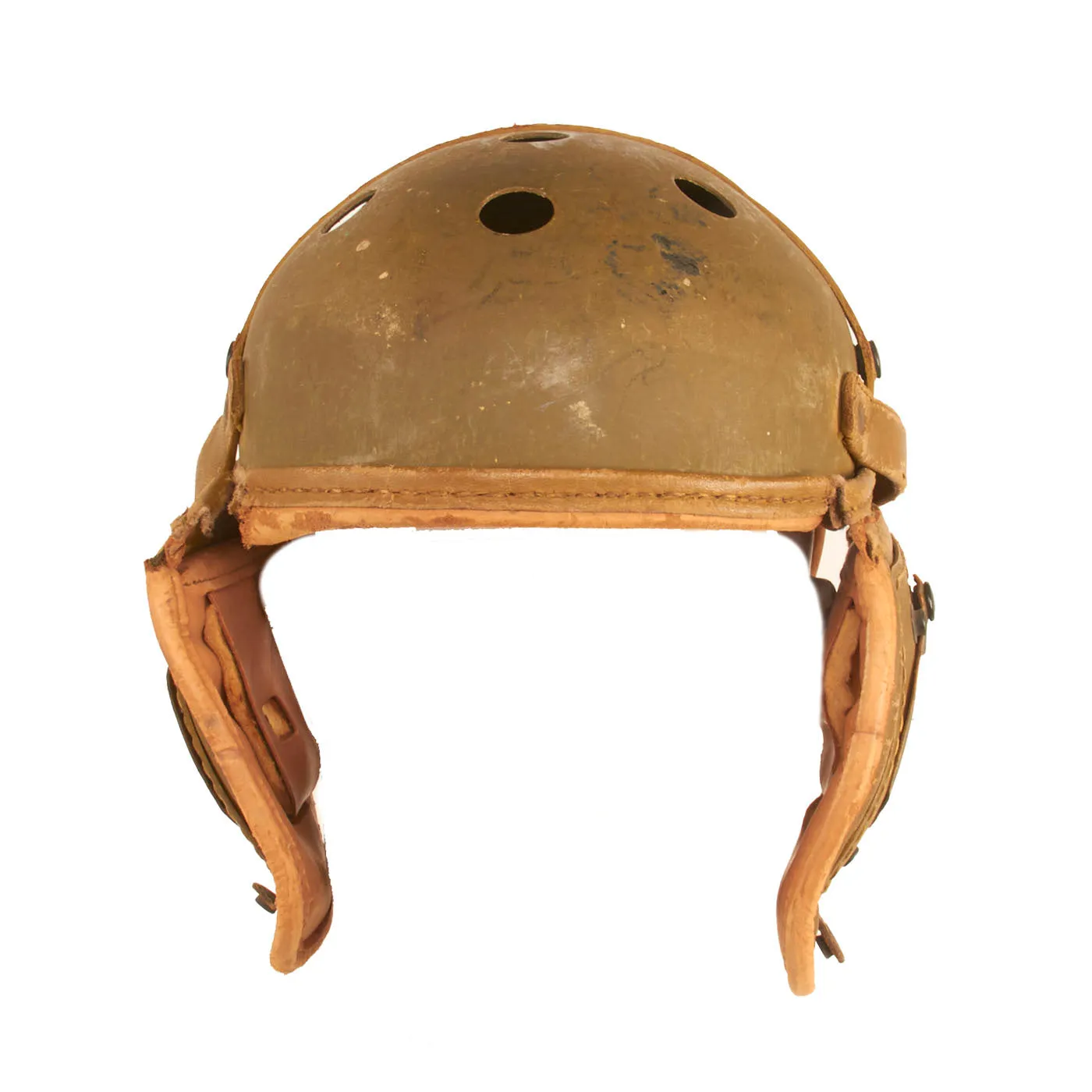 Original U.S. WWII M38 Tanker Helmet by Rawlings With Early War M38 Goggles By Resistal - Size 7 ⅛