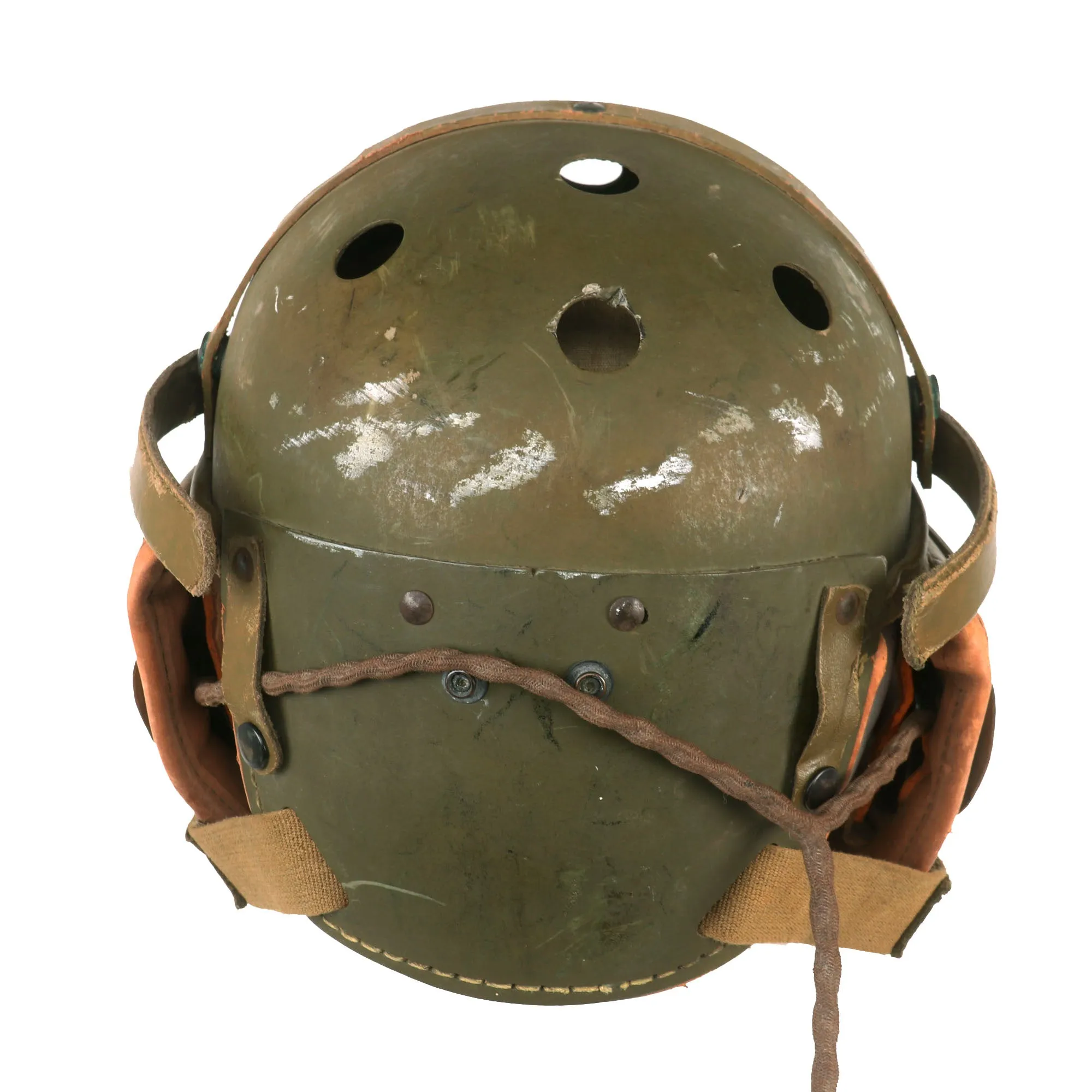 Original U.S. WWII M38 Tanker Helmet by Rawlings with Earphones - Size 7⅛