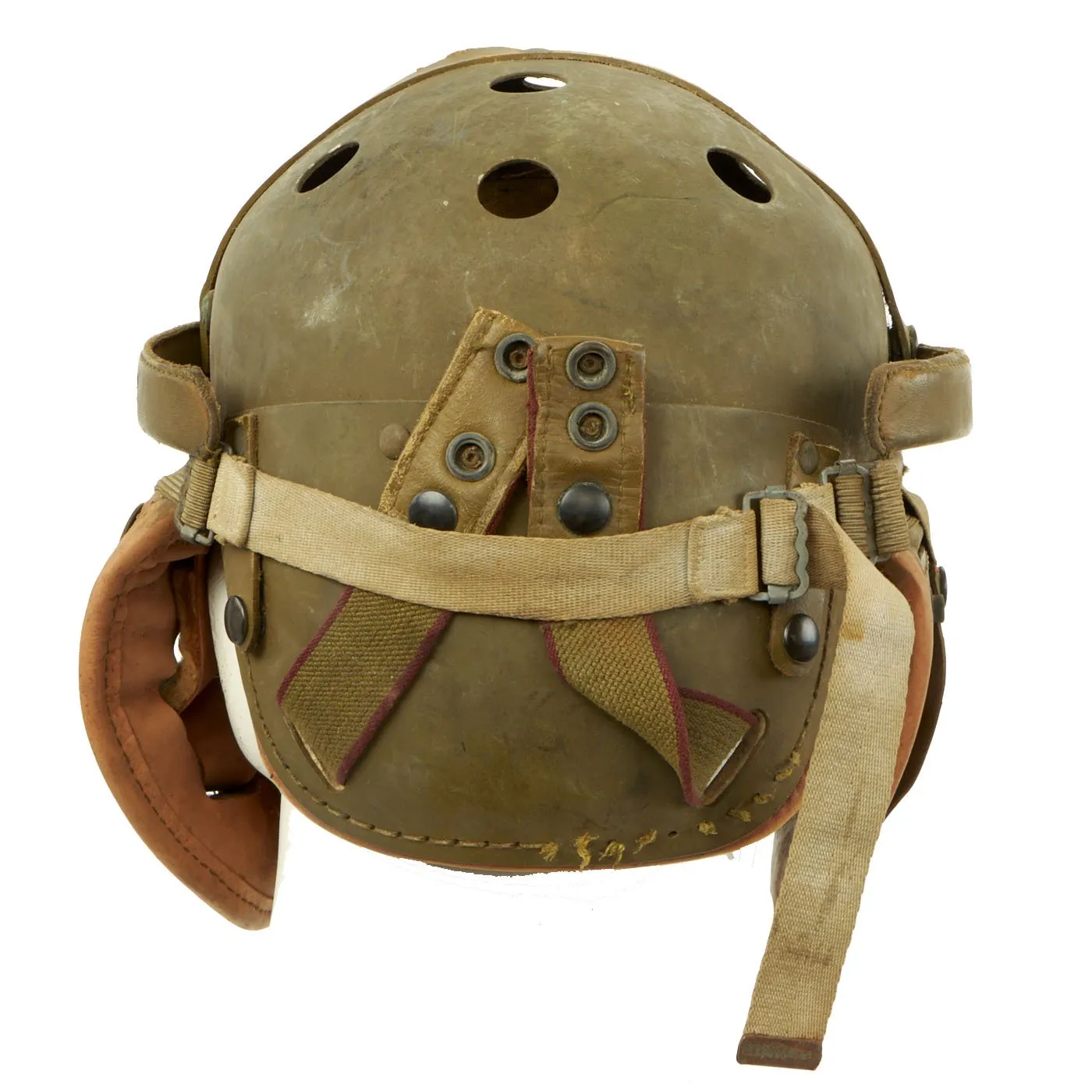 Original U.S. WWII M38 Tanker Helmet by Rawlings with M-1944 Polaroid Goggles - Size 7 3/8