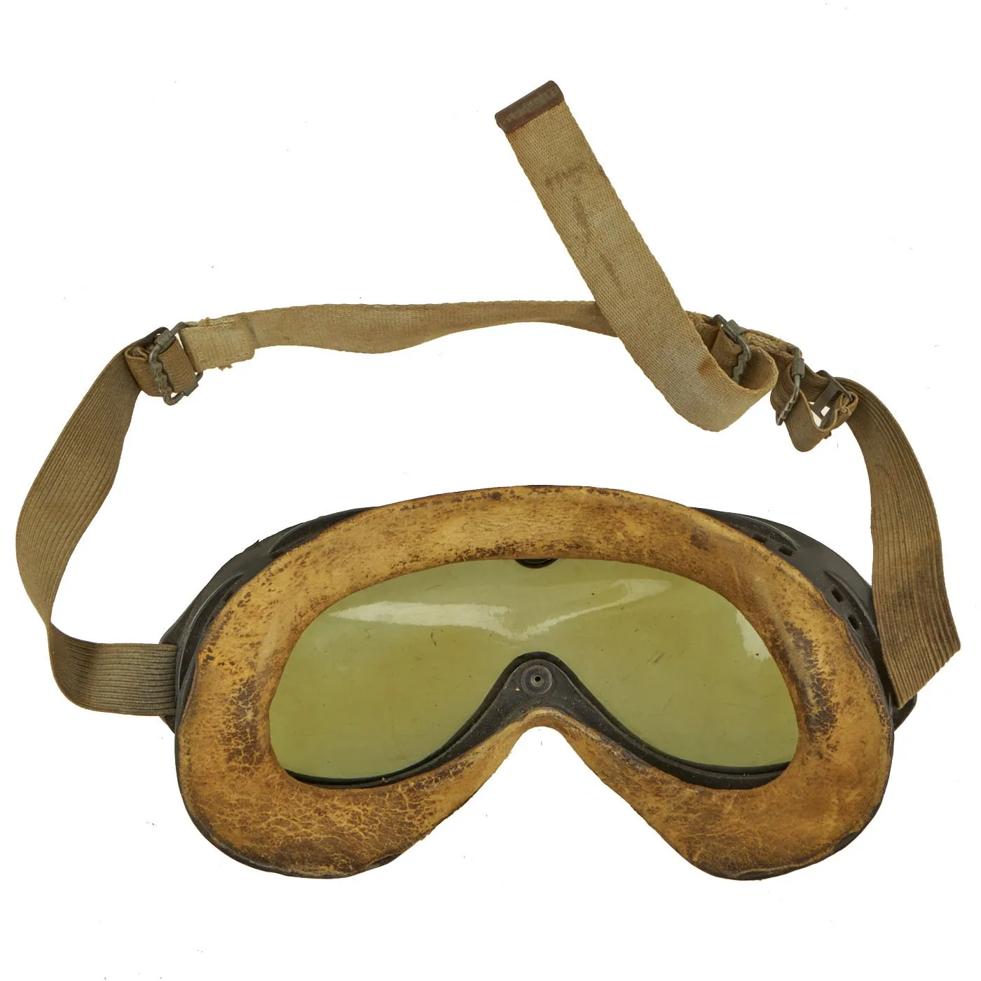 Original U.S. WWII M38 Tanker Helmet by Rawlings with M-1944 Polaroid Goggles - Size 7 3/8