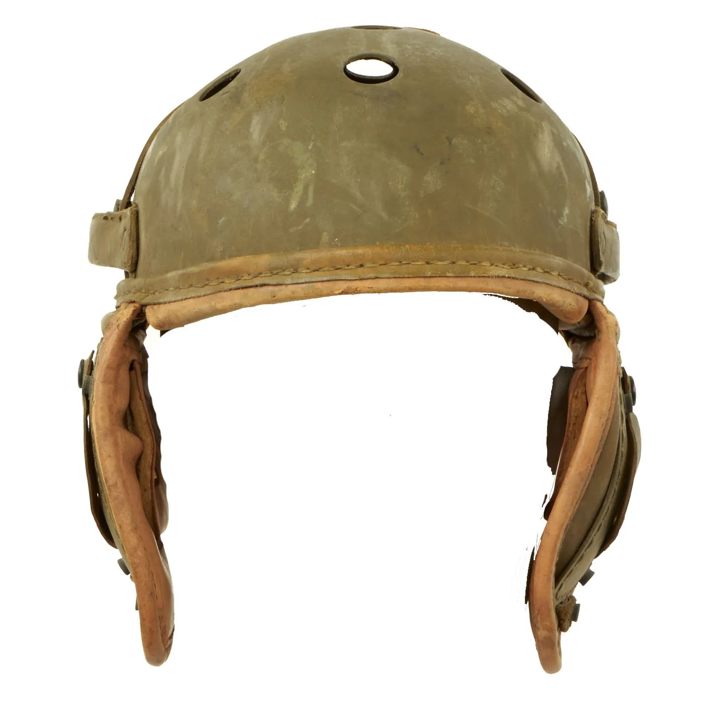 Original U.S. WWII M38 Tanker Helmet by Rawlings with M-1944 Polaroid Goggles - Size 7 3/8