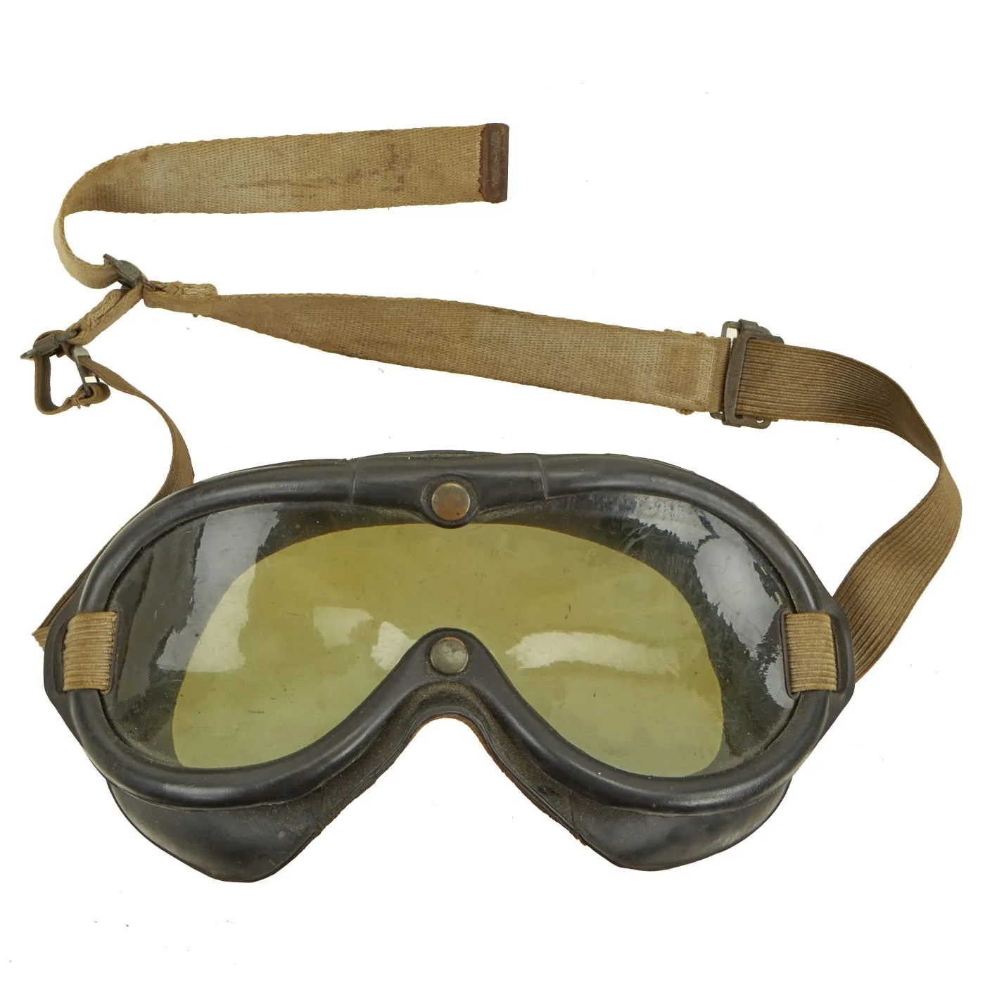 Original U.S. WWII M38 Tanker Helmet by Rawlings with M-1944 Polaroid Goggles - Size 7 3/8