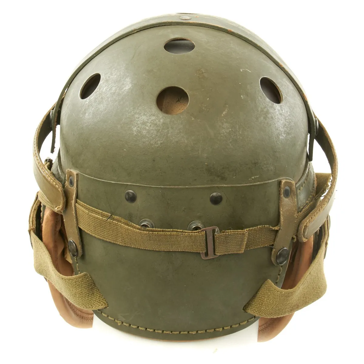 Original U.S. WWII M38 Tanker Helmet by Wilson Athletic Goods with Polaroid Goggles