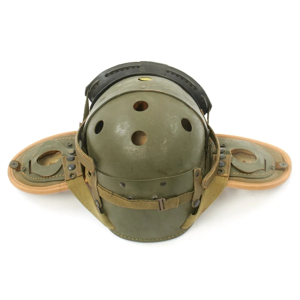 Original U.S. WWII M38 Tanker Helmet by Wilson Athletic Goods with Polaroid Goggles