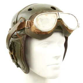 Original U.S. WWII M38 Tanker Helmet by Wilson Athletic Goods with Resistal Goggles