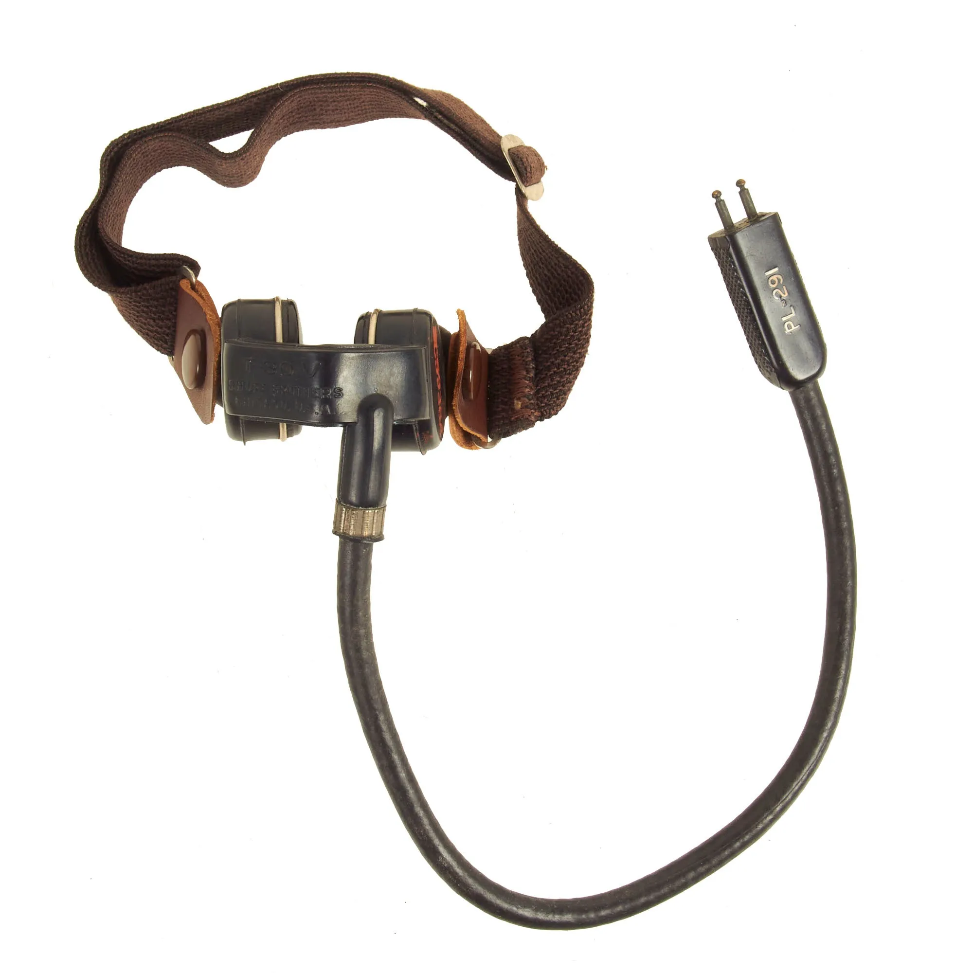 Original U.S. WWII M38 Tanker Helmet by Wilson with Earphones, Throat Mic  and Polaroid Model 1016 Goggles