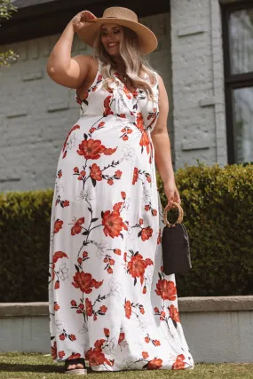 Peony Fields Wrap Maxi Dress Curves