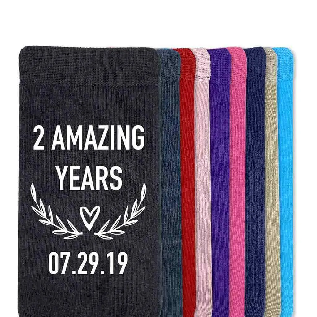 Personalized 2nd Anniversary Socks for Men