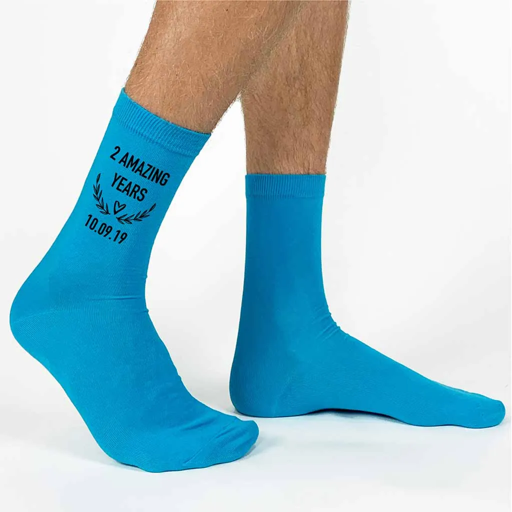 Personalized 2nd Anniversary Socks for Men