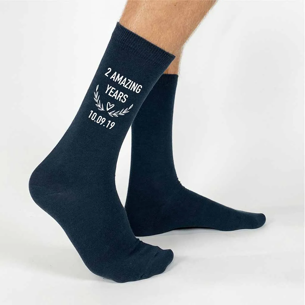 Personalized 2nd Anniversary Socks for Men