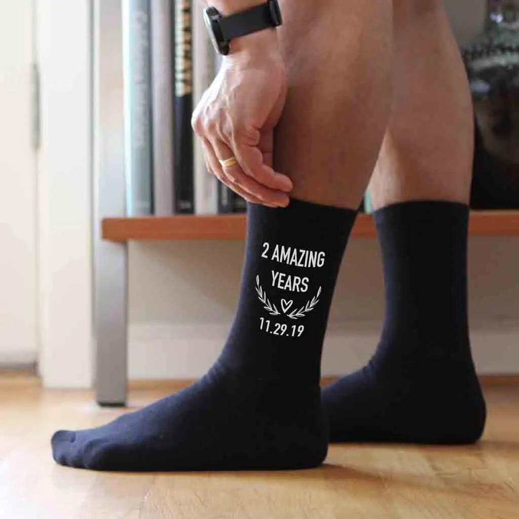 Personalized 2nd Anniversary Socks for Men