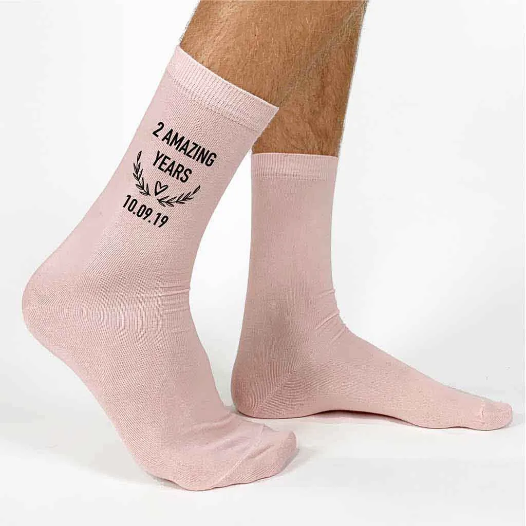 Personalized 2nd Anniversary Socks for Men