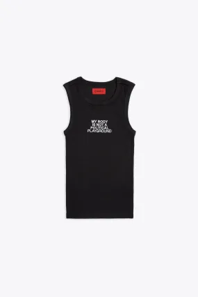 Political Playground Ribbed Racer Tank (Black)