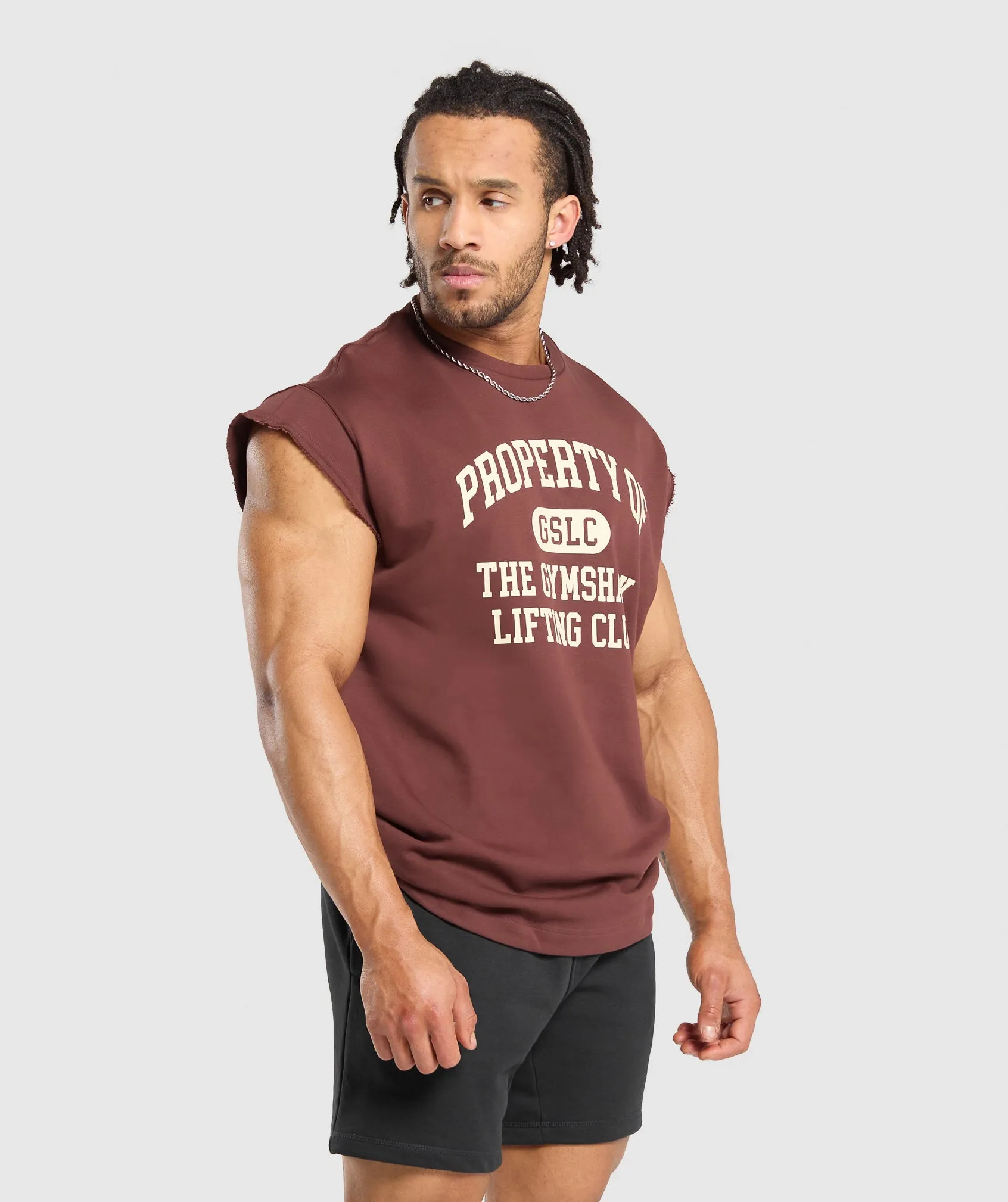 Property Of Cut Off Tank - Burgundy Brown