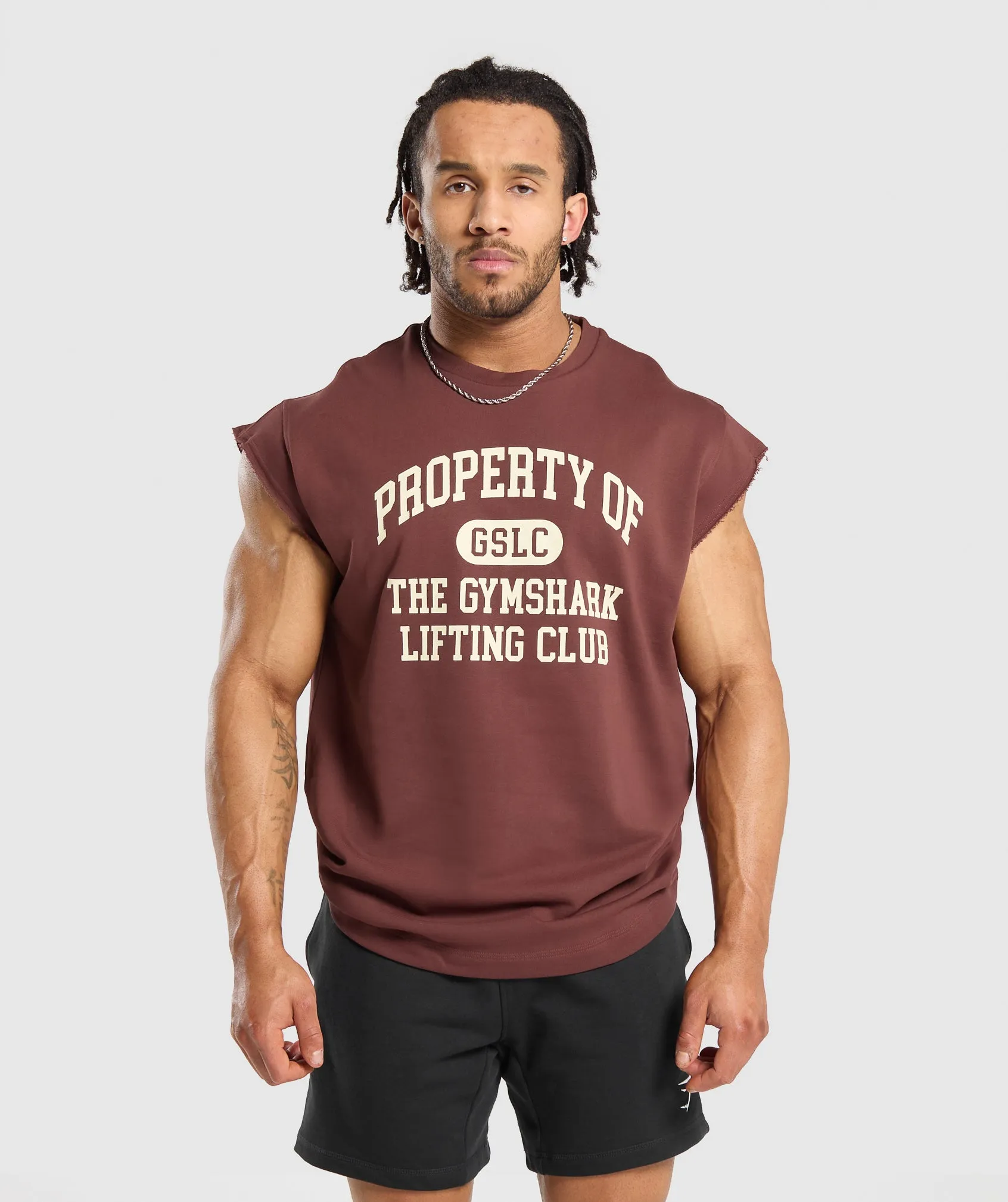 Property Of Cut Off Tank - Burgundy Brown