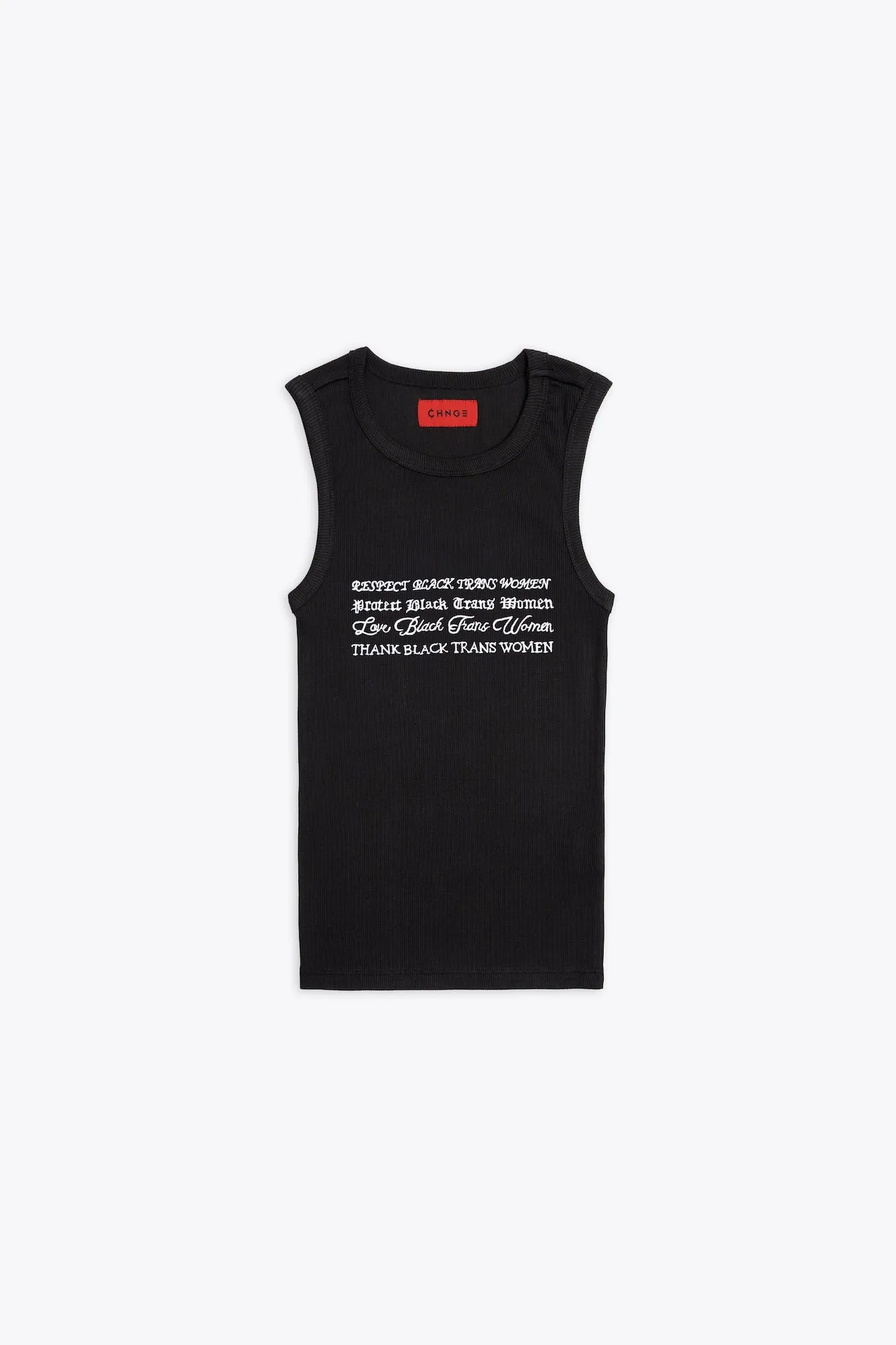 Protect Black Trans Women Ribbed Tank (Black)