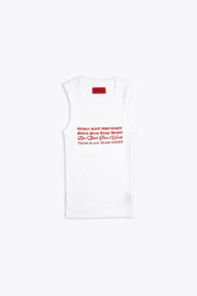 Protect Black Trans Women Ribbed Tank (White)