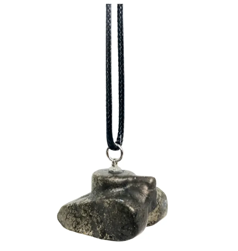 Pyrite Crystal Tank Pendant Necklace