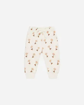 Quincy Mae Relaxed Fleece Sweat Pants - Tulips