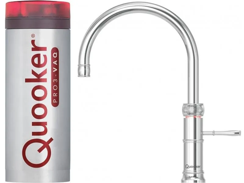 Quooker Classic Fusion Round PRO3 Chrome 3 in 1 Boiling Water Tap with 3 Liters Tank