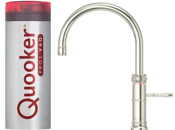 Quooker Classic Fusion Round PRO3 Nickel 3 in 1 Boiling Water Tap with 3 Liters Tank