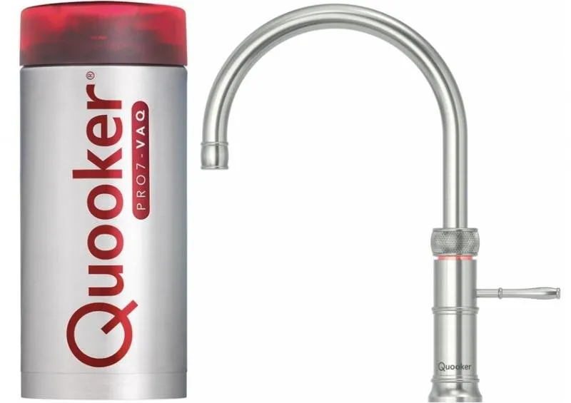 Quooker Classic Fusion Round PRO7 Stainless Steel 3 in 1 Boiling Water Tap with 7 Liters Tank