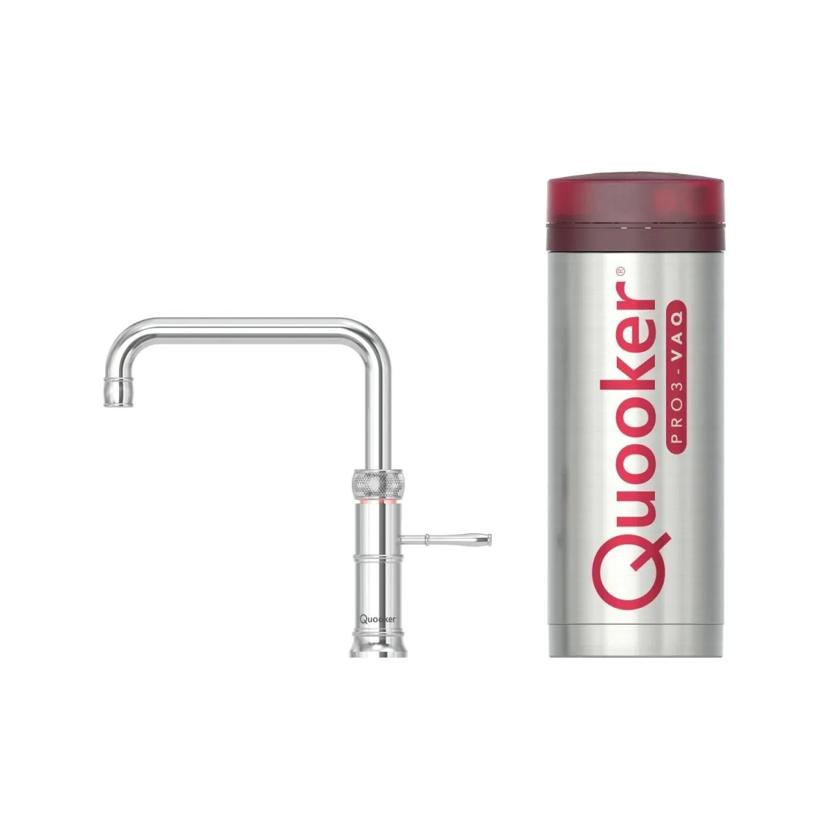 Quooker Classic Fusion Square PRO3 Chrome 3 in 1 Boiling Water Tap with 3 Liters Tank