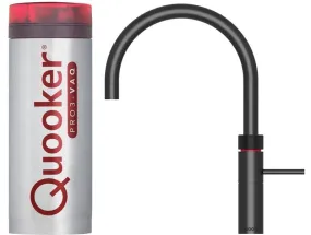 Quooker Fusion Round PRO3 Black 3 in 1 Boiling Water Tap with 3 Liters Tank