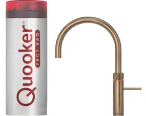 Quooker Fusion Round PRO3 Patinated Brass 3 in 1 Boiling Water Tap with 3 Liters Tank