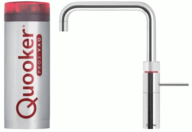 Quooker Fusion Square PRO3 Chrome 3 in 1 Boiling Water Tap with 3 Liters Tank