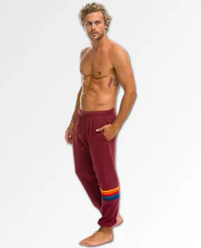 Rainbow Stitch Sweatpants Plum Unisex (Pockets)