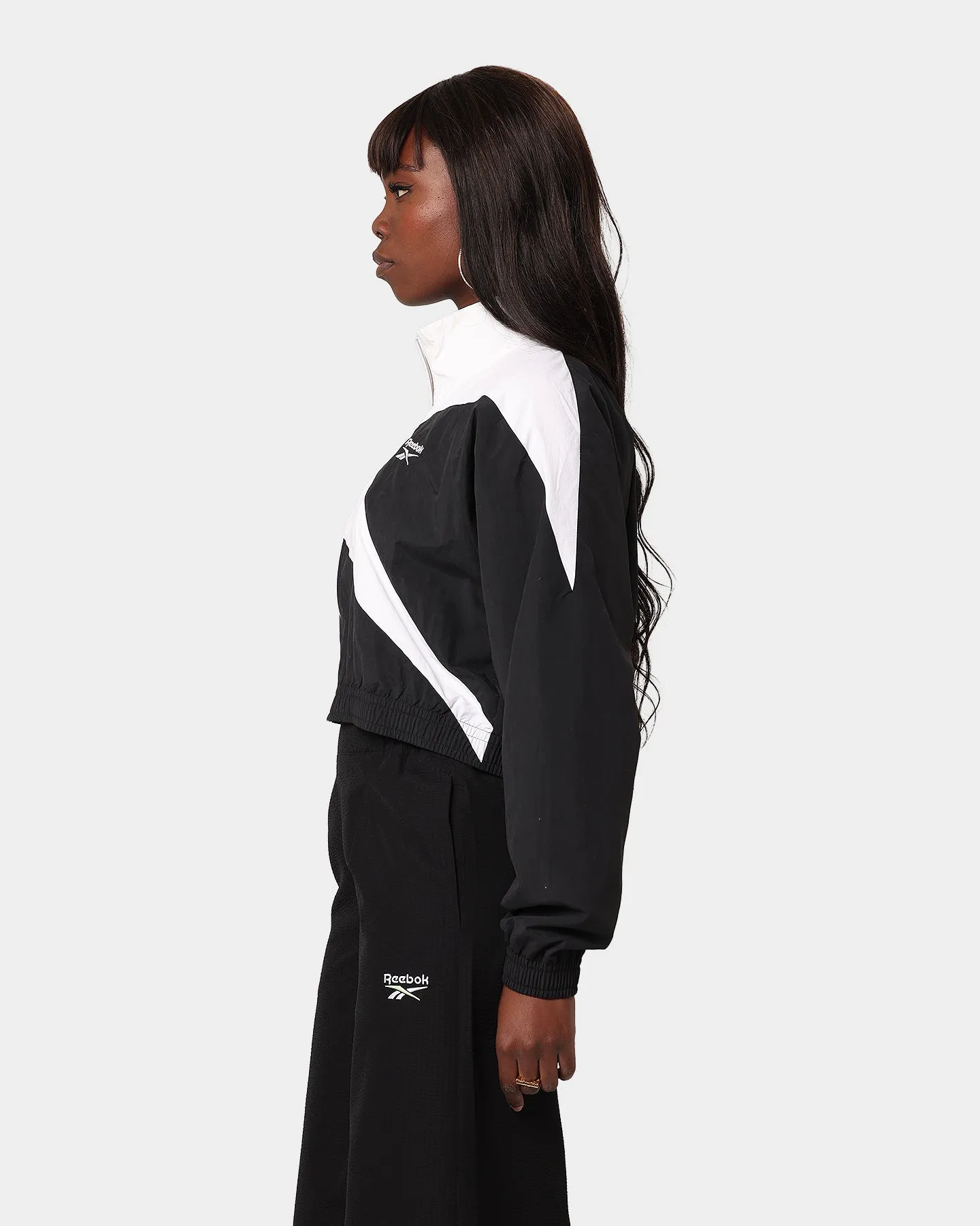 Reebok Women's Classics Cropped Vector Track Jacket Black/White